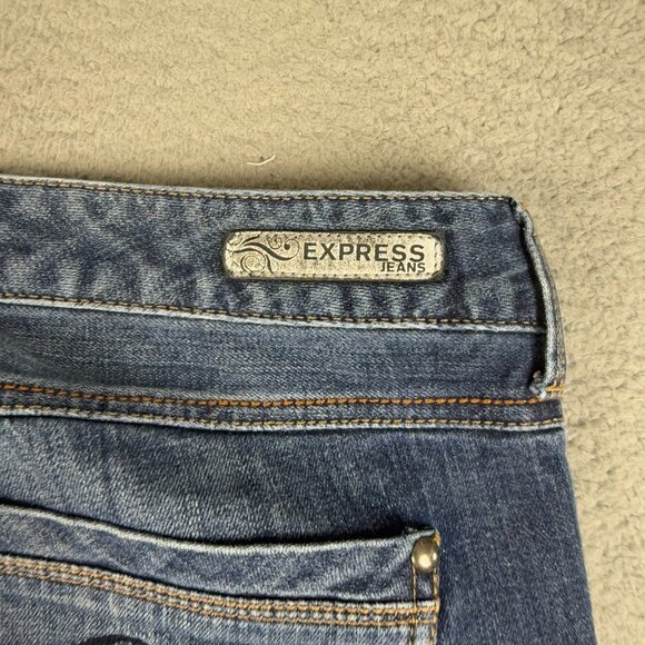 Express Jeans Womens Sz 10 Long Stella Boot Cut Low Rise Slim Fit Stretch Denim - Picture 10 of 11
